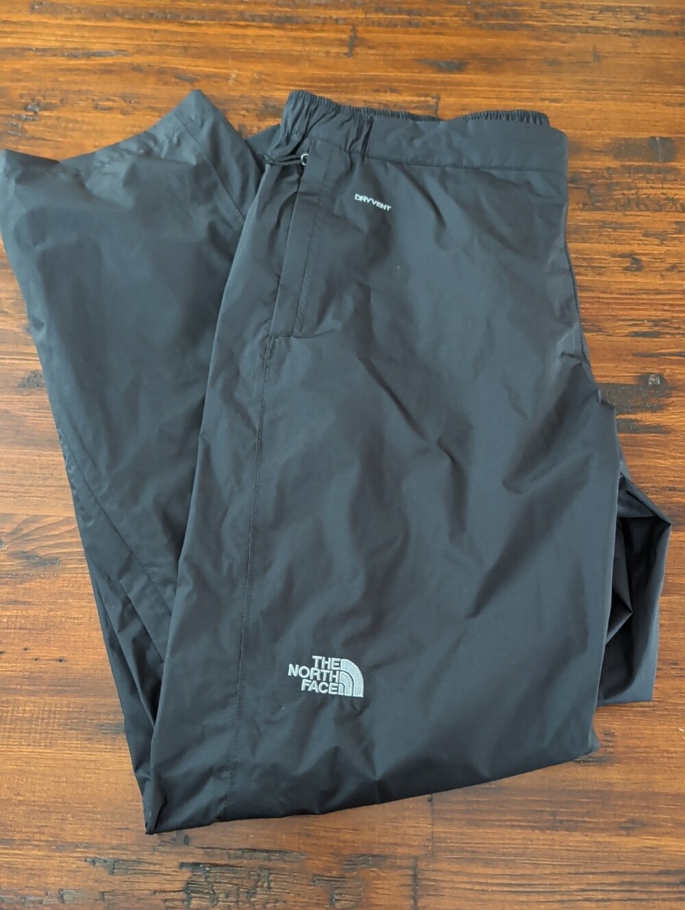 The North Face Dry Vent Black Waterproof Leg Zip Rain Pants Women's Large